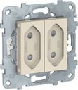 Schneider Electric Unica New NU503144 Розетка двойная без заземляющего контакта (10 А, под рамку, скрытая установка, бежевая)