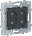 Schneider Electric Unica New NU503154 Розетка двойная без заземляющего контакта (10 А, под рамку, скрытая установка, антрацит)