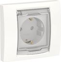Schneider Electric Unica New NU003718 Розетка с заземляющим контактом (IP44, 16 А, в сборе, шторки, крышка, скрытая установка, белая)