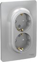 Schneider Electric Unica New NU206730 Розетка с заземляющим контактом (16 А, в сборе, скрытая установка, алюминий)