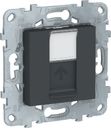 Schneider Electric Unica New NU541154 Розетка компьютерная (RJ45, cat.5e, UTP, под рамку, скрытая установка, антрацит)
