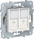 Schneider Electric Unica New NU542418 Розетка компьютерная (2xRJ45, cat.6e, UTP, под рамку, скрытая установка, белая)