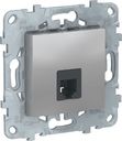 Schneider Electric Unica New NU549230 Розетка телефонная (RJ11, под рамку, скрытая установка, алюминий)