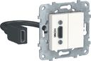 Schneider Electric Unica New NU543018 Розетка видео (HDMI, под рамку, скрытая установка, белая)