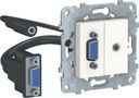 Schneider Electric Unica New NU593218 Розетка комбинированная (VGA+Jack3.5mm, под рамку, скрытая установка, белая)