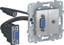 Schneider Electric Unica New NU593230 Розетка комбинированная (VGA+Jack3.5mm, под рамку, скрытая установка, алюминий)
