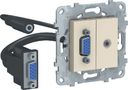 Schneider Electric Unica New NU593244 Розетка комбинированная (VGA+Jack3.5mm, под рамку, скрытая установка, бежевая)