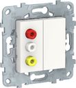 Schneider Electric Unica New NU543118 Розетка комбинированная (3xRCA, под рамку, скрытая установка, белая)