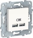 Schneider Electric Unica New NU541818 Розетка USB (USB, под рамку, скрытая установка, белая)