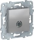 Schneider Electric Unica New NU546330 Розетка телевизионная (TV, проходная, под рамку, скрытая установка, алюминий)