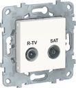 Schneider Electric Unica New NU545418 Розетка телевизионная (TV/Radio+SAT, звезда, под рамку, скрытая установка, белая)