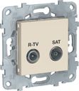 Schneider Electric Unica New NU545444 Розетка телевизионная (TV/Radio+SAT, звезда, под рамку, скрытая установка, бежевая)