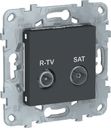 Schneider Electric Unica New NU545554 Розетка телевизионная (TV/Radio+SAT, оконечная, под рамку, скрытая установка, антрацит)