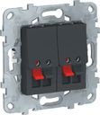 Schneider Electric Unica New NU548954 Розетка аудио (2xAudio, под рамку, скрытая установка, антрацит)