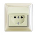 ABB Basic55 2CKA002018A1504 Розетка с заземляющим контактом (IP44, 16 А, крышка, в сборе, скрытая установка, слоновая кость)