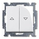 ABB Basic55 2CKA001413A1082 Выключатель двухклавишный жалюзийный (10 А, под рамку, скрытая установка, альпийский белый)