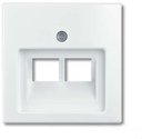 ABB Basic55 2CKA001753A0095 Крышка розетки телефонной/компьютерной (2хRJ11/RJ45, альпийский белый)
