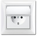 ABB Basic55 2CKA002018A1505 Розетка с заземляющим контактом (IP44, 16 А, крышка, в сборе, скрытая установка, альпийский белый)