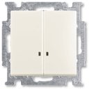 ABB Basic55 2CKA001012A2188 Выключатель двухклавишный (10 А, подсветка, под рамку, скрытая установка, chalet-белый)