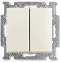 ABB Basic55 2CKA001012A2187 Выключатель двухклавишный (10 А, под рамку, скрытая установка, chalet-белый)