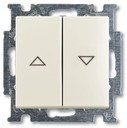ABB Basic55 2CKA001012A2186 Выключатель двухклавишный жалюзийный (10 А, под рамку, скрытая установка, chalet-белый)