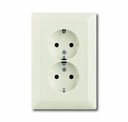 ABB Basic55 2CKA002014A1478 Розетка двойная с заземляющим контактом (16 А, в сборе, скрытая установка, chalet-белый)