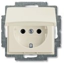 ABB Basic55 2CKA002018A1503 Розетка с заземляющим контактом (IP44, 16 А, крышка, в сборе, скрытая установка, chalet-белый)