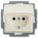 ABB Basic55 2CKA002018A1500 Розетка с заземляющим контактом (16 А, крышка, под рамку, скрытая установка, chalet-белый)