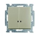 ABB Basic55 2CKA001012A2168 Выключатель двухклавишный (10 А, подсветка, под рамку, скрытая установка, шампань)