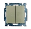ABB Basic55 2CKA001012A2167 Выключатель двухклавишный (10 А, под рамку, скрытая установка, шампань)