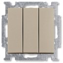 ABB Basic55 2CKA001012A2163 Выключатель трехклавишный (16 А, под рамку, скрытая установка, шампань)