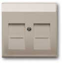 ABB Basic55 2CKA001710A3941 Крышка розетки телефонной/компьютерной (2хRJ11/RJ45, шторки, шампань)