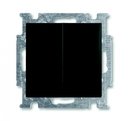 ABB Basic55 2CKA001012A2178 Выключатель двухклавишный (10 А, подсветка, под рамку, скрытая установка, chateau-черный)
