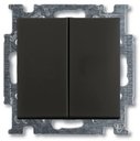 ABB Basic55 2CKA001012A2177 Выключатель двухклавишный (10 А, под рамку, скрытая установка, chateau-черный)