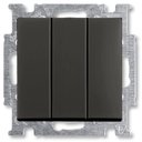 ABB Basic55 2CKA001012A2173 Выключатель трехклавишный (16 А, под рамку, скрытая установка, chateau-черный)