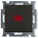 ABB Basic55 2CKA001413A1096 Выключатель одноклавишный (Н.О. контакт, подсветка, 10 А, под рамку, скрытая установка, chateau-черный)