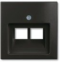ABB Basic55 2CKA001753A0206 Крышка розетки телефонной/компьютерной (2хRJ11/RJ45, chateau-черный)