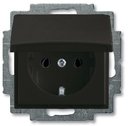 ABB Basic55 2CKA002018A1499 Розетка с заземляющим контактом (16 А, крышка, под рамку, скрытая установка, альпийский chateau-черный)