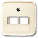 ABB Busch-Duro 2000 2CKA001753A8956 Накладка телефонной/компьютерной розетки (RJ11/RJ45, наклонный, слоновая кость)