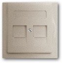 ABB Impuls 2CKA001753A8691 Накладка розетки телефонной/компьютерной (2хRJ11/RJ45, шторки, шампань)
