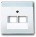 ABB Carat/Future Linear/Solo/Busch-Axcent 2CKA001710A1551 Крышка для телефонной/компьютерной розетки (2хRJ11/RJ12/RJ45, поле для надписи, белая)