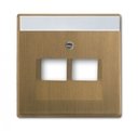 ABB Династия 2CKA001710A4083 Крышка для телефонной/компьютерной розетки (2хRJ11/RJ12/RJ45, поле для надписи, античная латунь)