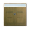 ABB Династия 2CKA001710A4085 Крышка для телефонной/компьютерной розетки (2хRJ11/RJ12/RJ45, поле для надписи, шторки, античная латунь)