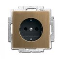 ABB Династия 2CKA002013A5399 Розетка с заземляющим контактом (16A, подсветка, под рамку, скрытая установка, шторки, античная латунь)