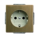 ABB Династия 2CKA002013A5398 Розетка с заземляющим контактом (16A, безвинт. клеммы, под рамку, скрытая установка, шторки, античная латунь/слоновая кость)