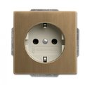 ABB Династия 2CKA002011A6245 Розетка с заземляющим контактом (16A, винт. клеммы, под рамку, скрытая установка, шторки, античная латунь/слоновая кость)