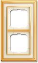 ABB BJE Династия 2CKA001754A4561 Рамка 2-ая (полированная латунь/белое стекло)