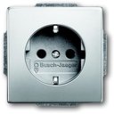 ABB Pure steel 2CKA002011A6212 Розетка с заземляющим контактом (16 А, под рамку, скрытая установка, сталь)