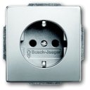 ABB Pure steel 2CKA002013A5374 Розетка с заземляющим контактом (16 А, под рамку, скрытая установка, шторки, сталь)