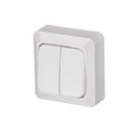 ABB 2TKA000163G1 Jussi Бел Выключатель 2-клавишный, 1-полюсный, 16А/230В (схема 5),поверх.монтаж